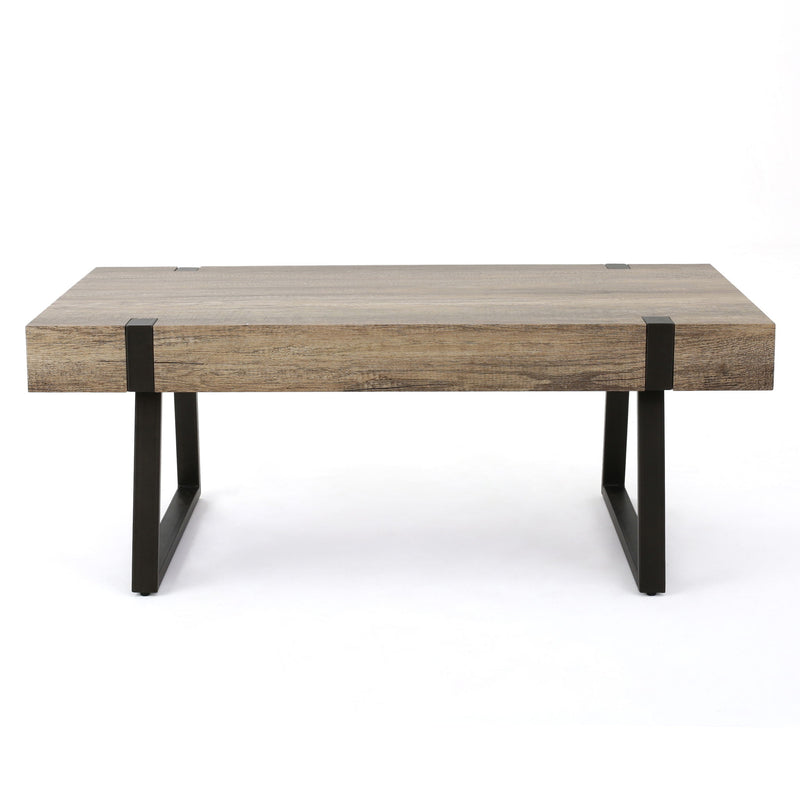 Abitha - Coffee Table With Industrial Powder Coated Metal Legs - R&R Furniture Gallery (Fountain Valley, CA)
