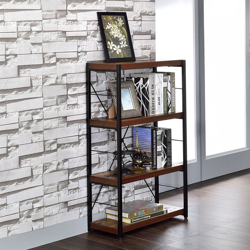 Bob - Bookshelf - Weathered Oak & Black - R&R Furniture Gallery (Fountain Valley, CA)