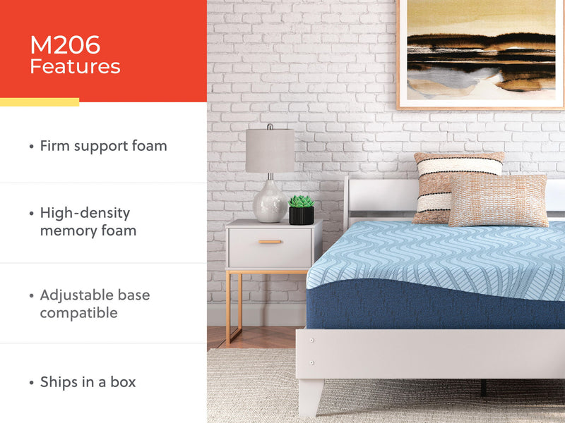 Sierra Sleep® Peak 2.0 12-inch memory foam mattress with plush surface, showcasing its soft top layer and supportive foam base.