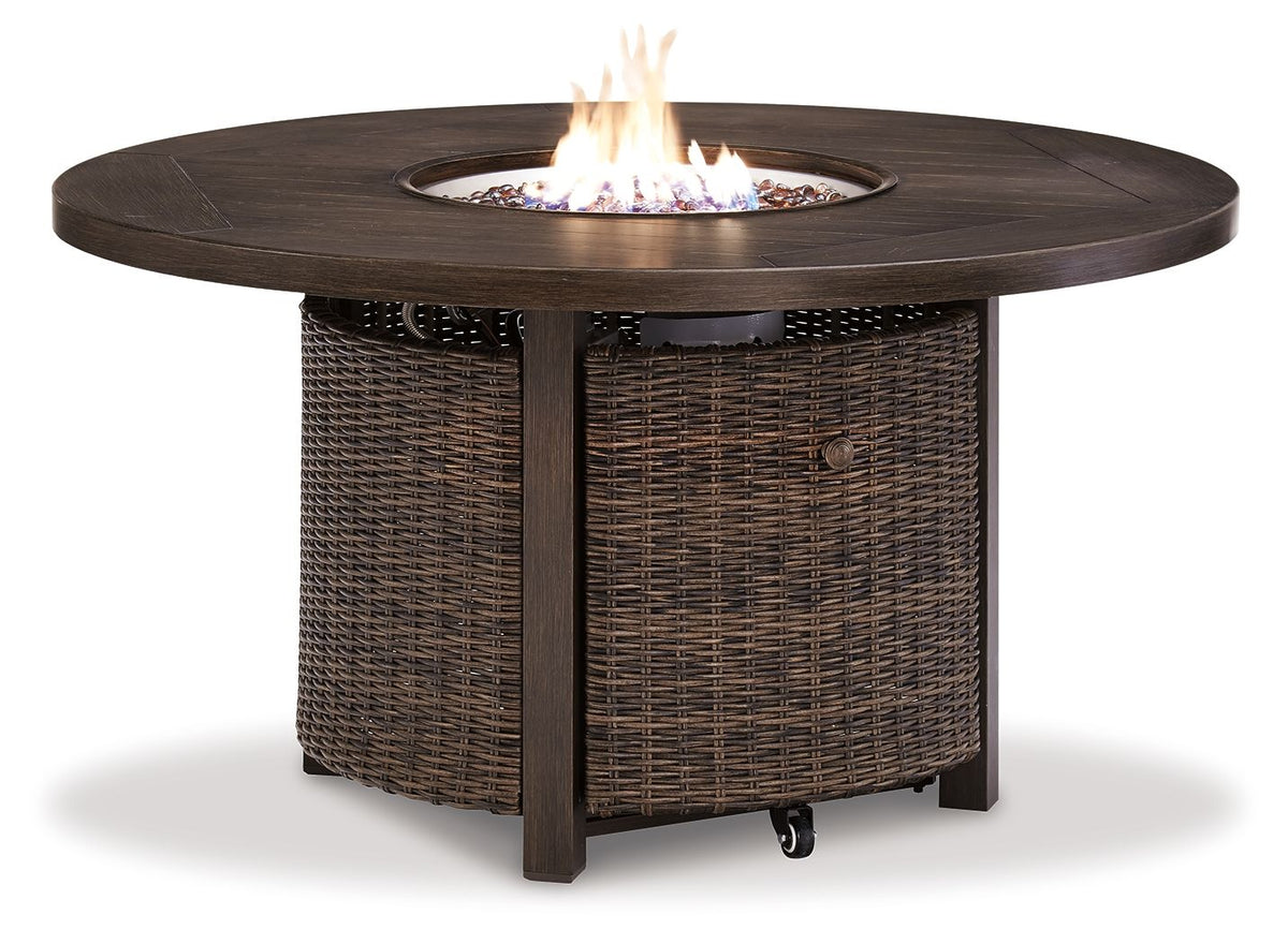Paradise Trail - Round Fire Pit Table - Medium Brown - R&R Furniture Gallery (Fountain Valley, CA)