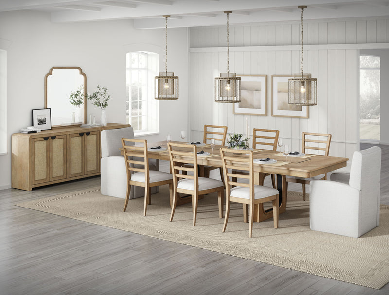 Escape - Console With Reversible Panel Doors - Glazed Natural Oak / Natural Cane - R&R Furniture Gallery (Fountain Valley, CA)