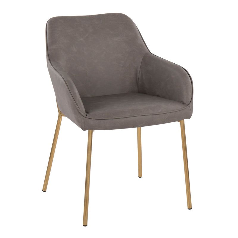 Pair of Lumi Source Daniella contemporary dining chairs, featuring sleek modern design and comfortable upholstered seating.