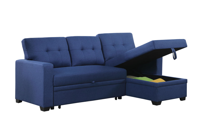 Upholstered Pull Out Sectional Sofa With Chaise - R&R Furniture Gallery (Fountain Valley, CA)
