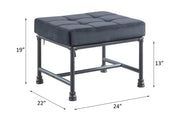 Brantley - Ottoman - Gray Velvet & Sandy Gray - R&R Furniture Gallery (Fountain Valley, CA)