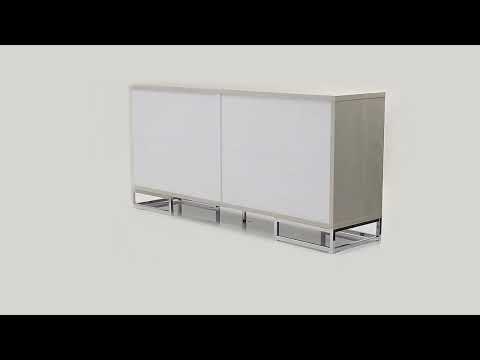 Liam - Console Cabinet - Blue Marble Print & Chrome - R&R Furniture Gallery (Fountain Valley, CA)