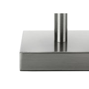 Set of two 8th Street nickel contemporary table lamps with USB ports, featuring modern design and fabric shades.
