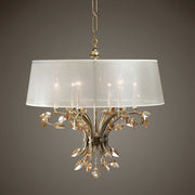 Uttermost Alenya 6-light gold chandelier with elegant shade design, showcasing a modern chandelier for stylish interior lighting.