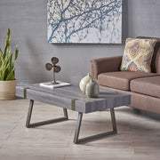 Abitha - Coffee Table With Industrial Powder Coated Metal Legs - R&R Furniture Gallery (Fountain Valley, CA)