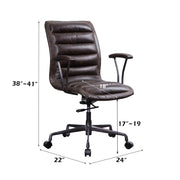 Zooey - Office Chair - Distress Chocolate Top Grain Leather - R&R Furniture Gallery (Fountain Valley, CA)