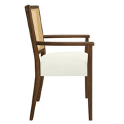 Mid Century Modern Arm Dining Chairs With Rattan Backrest - R&R Furniture Gallery (Fountain Valley, CA)