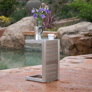 Aluminum Outdoor C - Shaped Side Table For Patio - R&R Furniture Gallery (Fountain Valley, CA)