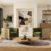 Georgia - Cane Tuxedo Armchair - Olive Green - R&R Furniture Gallery (Fountain Valley, CA)