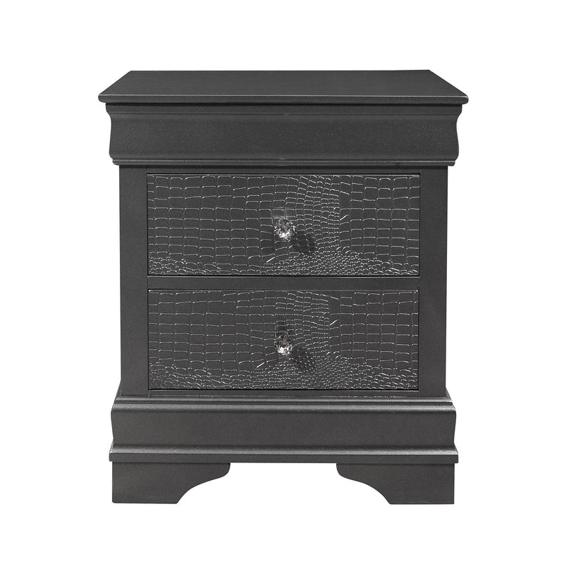 Shaker - Crocodile Metallic Nightstand - R&R Furniture Gallery (Fountain Valley, CA)