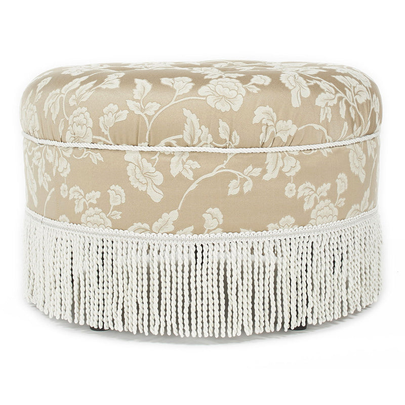 Yolanda - Round Upholstered Accent Ottoman - R&R Furniture Gallery (Fountain Valley, CA)