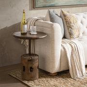 Amira - Large Round Accent Table - Dark Brown - R&R Furniture Gallery (Fountain Valley, CA)