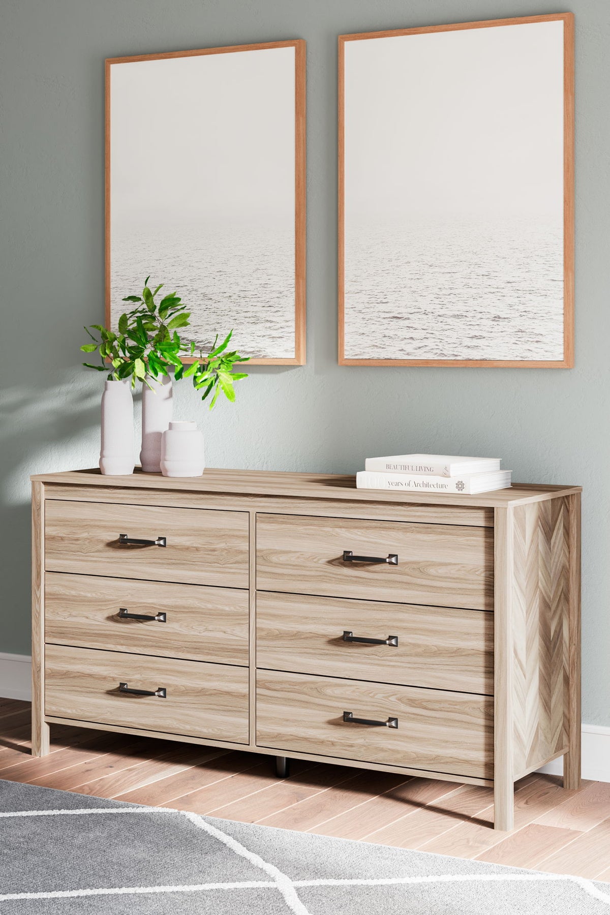 Battelle - Six Drawer Dresser - Tan - R&R Furniture Gallery (Fountain Valley, CA)