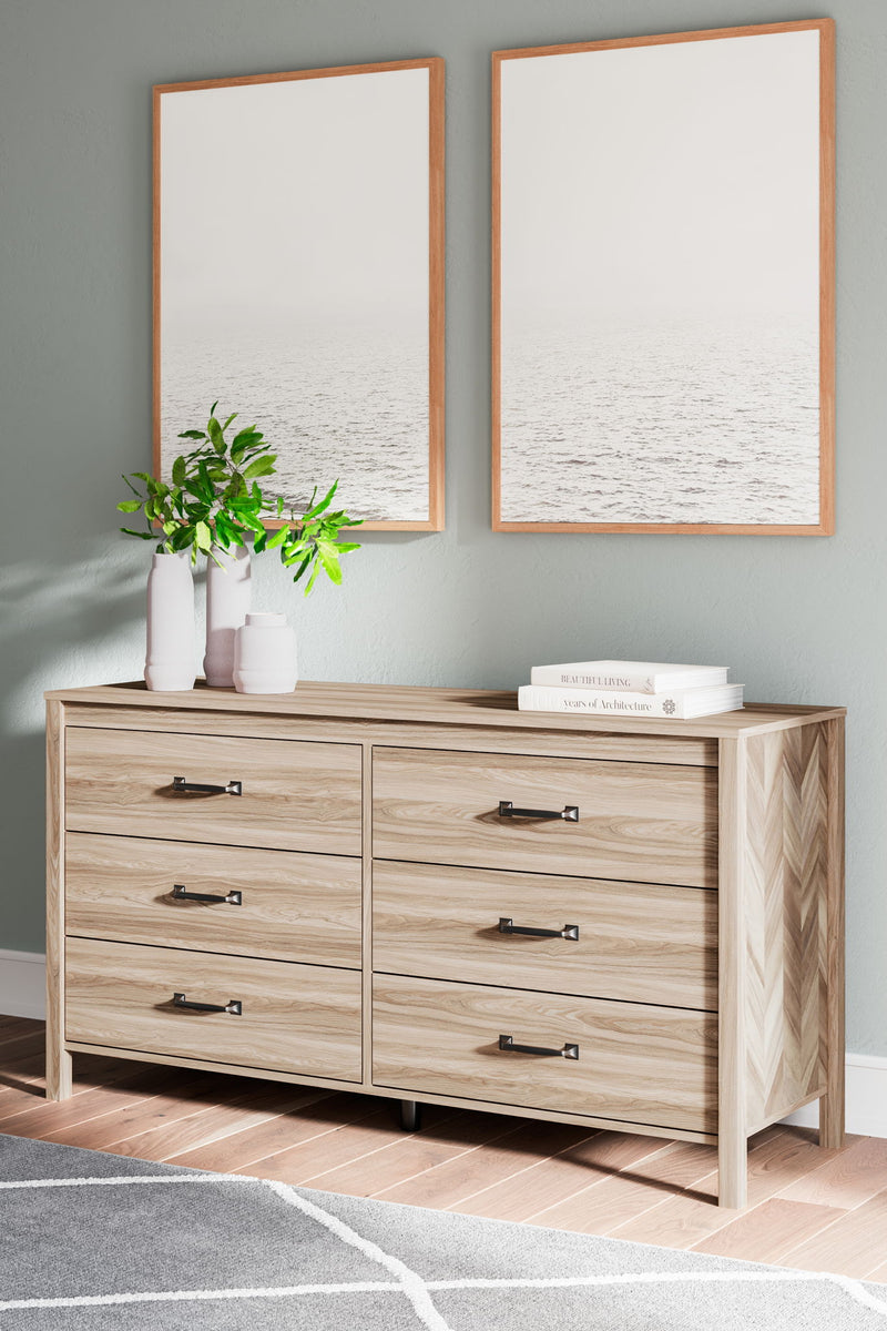 Battelle - Six Drawer Dresser - Tan - R&R Furniture Gallery (Fountain Valley, CA)