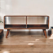 Curved Double Slot Media Unit - Dark Brown - R&R Furniture Gallery (Fountain Valley, CA)