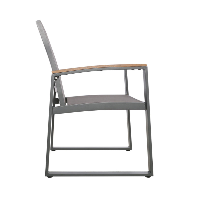 Aresha - Metal Outdoor Dining Armchair (Set of 2) - Gray - R&R Furniture Gallery (Fountain Valley, CA)