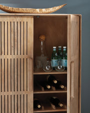 Pellamour - Bar Cabinet - Natural Brown - R&R Furniture Gallery (Fountain Valley, CA)