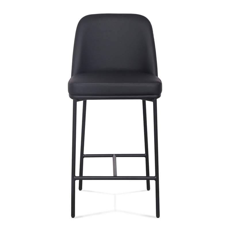 Pair of TOV Furniture Sydney counter stools with wooden legs and cushioned seats, set of two for kitchen or bar area.