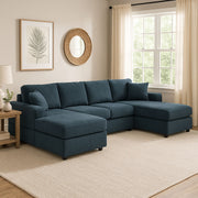 3 Piece Double Chaise Sectional Sofa - R&R Furniture Gallery (Fountain Valley, CA)