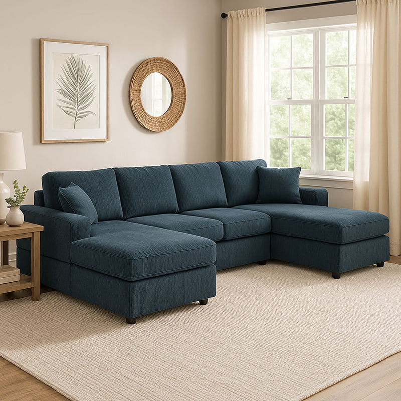 3 Piece Double Chaise Sectional Sofa - R&R Furniture Gallery (Fountain Valley, CA)