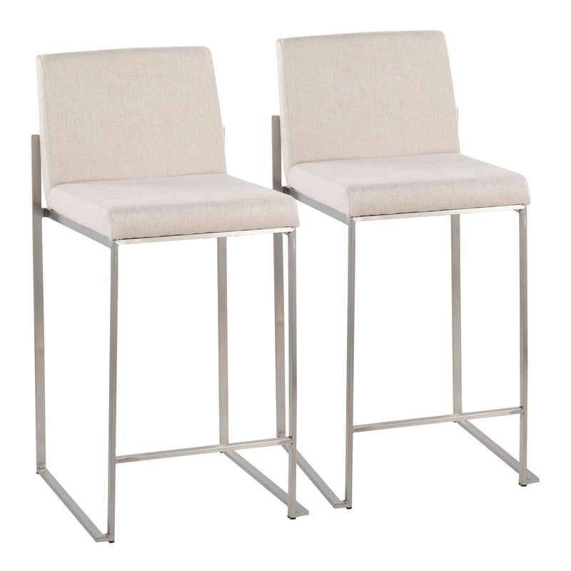 Lumi Source Fuji contemporary high back counter stool with sleek design, featuring a sturdy frame and comfortable seating.