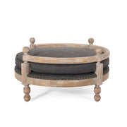 Round Pet Sofa, Wide Upholstered Pet Bed - Charcoal - R&R Furniture Gallery (Fountain Valley, CA)