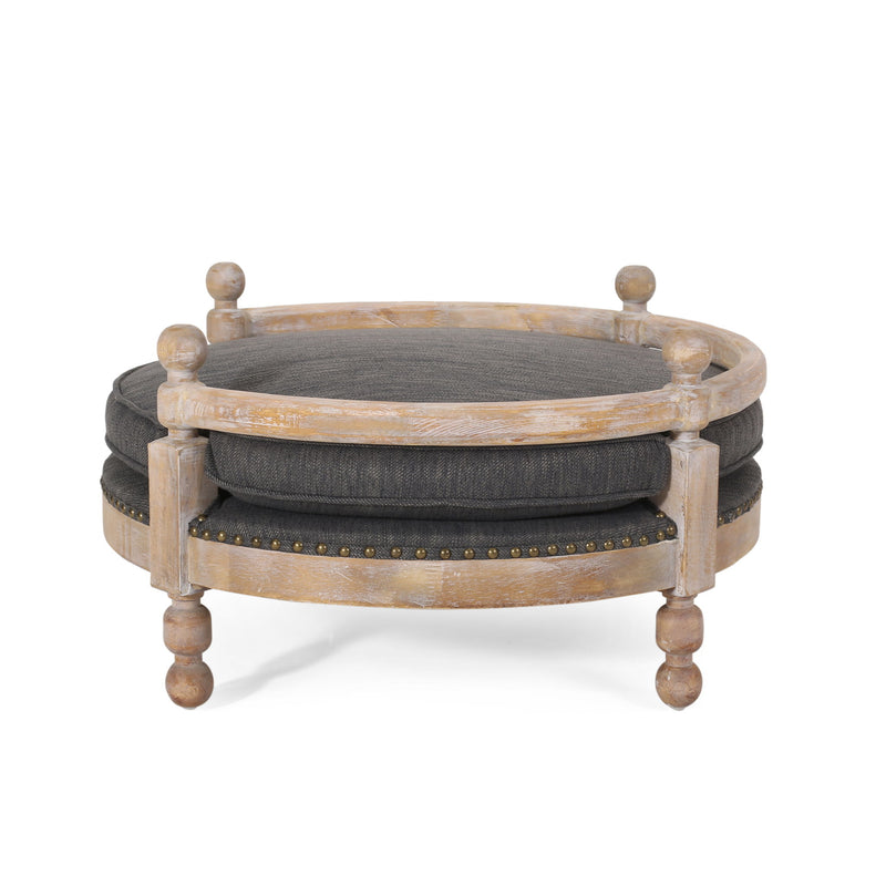 Round Pet Sofa, Wide Upholstered Pet Bed - Charcoal - R&R Furniture Gallery (Fountain Valley, CA)