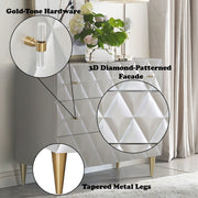 Anson - Console Cabinet - Metallic Silver & Champagne - R&R Furniture Gallery (Fountain Valley, CA)