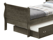 Elegant Glory Furniture trundle bed with classic design, featuring a wooden frame and spacious pull-out storage for versatile bedroom use.