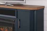Landocken - 83" TV Stand With Electric Fireplace - Two-tone - R&R Furniture Gallery (Fountain Valley, CA)
