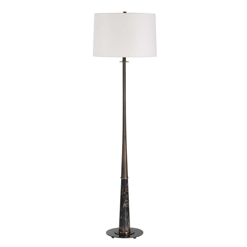Tallarico - Brass & Marble Floor Lamp - Black / Bronze / Brown