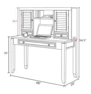 Boca - Desk With Hutch - Cottage White