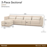 Portrait - 5-Piece Sectional - Toffee / Sienna Brown - R&R Furniture Gallery (Fountain Valley, CA)