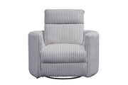 Parker Living Radius Power Swivel Glider Recliner in neutral fabric, showing its plush cushioning and reclining mechanism.
