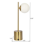 Ethereal - Modern Small Table Lamp, Desk Lamp Fixture With Globe Shade - Gold / White - R&R Furniture Gallery (Fountain Valley, CA)
