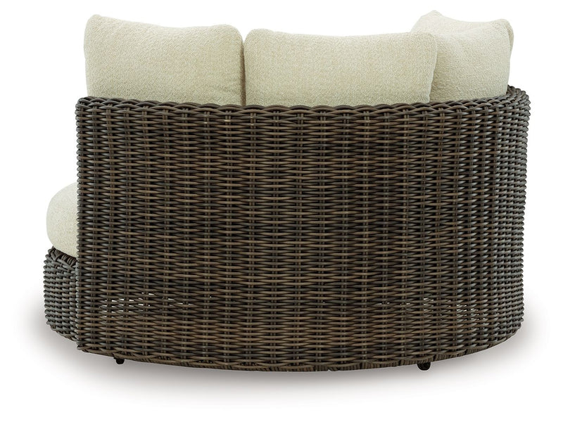 Kimora - Swivel Lounge Chair With Cushion - Beige / Dark Brown - R&R Furniture Gallery (Fountain Valley, CA)