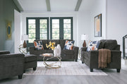 Benchcraft® Erinslane living room set with stationary chair and matching ottoman, featuring plush upholstery and contemporary design.