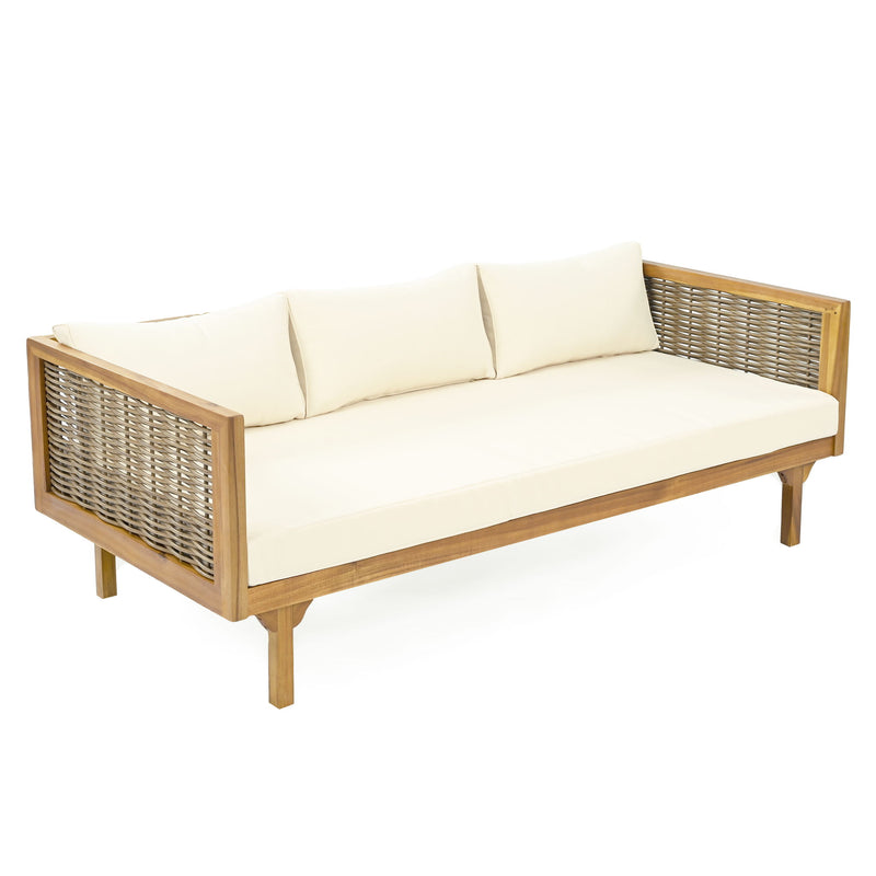 Claremont - 3 Seater Daybed Teak Acacia Wood Water Resistant Cushions - R&R Furniture Gallery (Fountain Valley, CA)