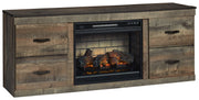Trinell - TV Stand With Electric Fireplace - Brown - R&R Furniture Gallery (Fountain Valley, CA)