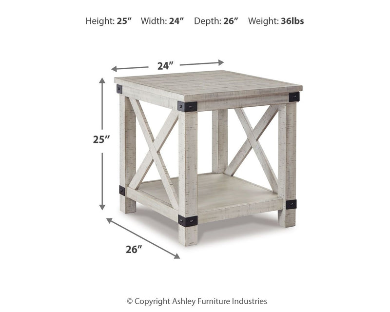Carynhurst - Rectangular End Table - Whitewash - R&R Furniture Gallery (Fountain Valley, CA)