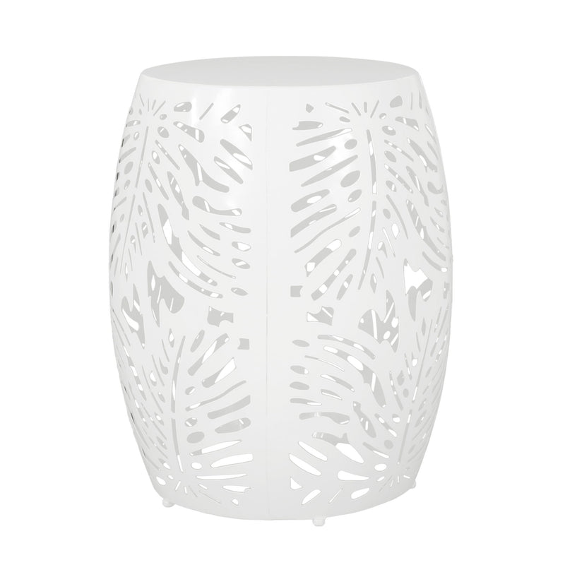 Modern design metal end table by Noble House, large size with sleek frame and contemporary style, perfect for living room decor.
