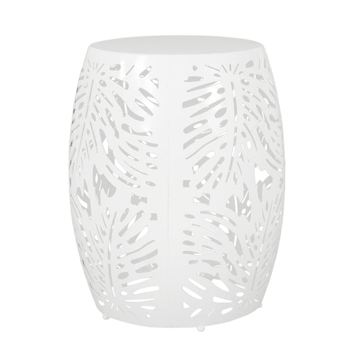 Modern design metal end table by Noble House, large size with sleek frame and contemporary style, perfect for living room decor.