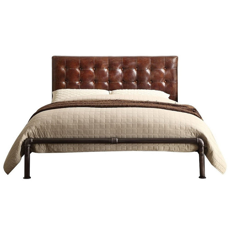 Brancaster - Queen Bed - Vintage Brown Top Grain Leather - R&R Furniture Gallery (Fountain Valley, CA)