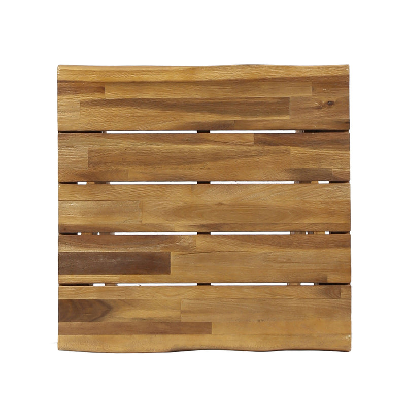 Passion - Outdoor Side Table With Cross Base And Slatted Top - Teak - R&R Furniture Gallery (Fountain Valley, CA)