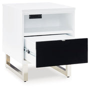 Gardoni - Chair Side End Table - White / Black - R&R Furniture Gallery (Fountain Valley, CA)