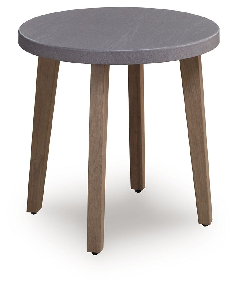 Harmony Headlands - Round End Table - Natural / Gray - R&R Furniture Gallery (Fountain Valley, CA)