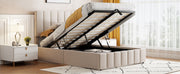 Elegant Upholstered Platform Bed With Hydraulic Storage System - R&R Furniture Gallery (Fountain Valley, CA)